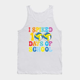 I Spiked 100 Days of School Volleyball Retro Teacher Student Tank Top